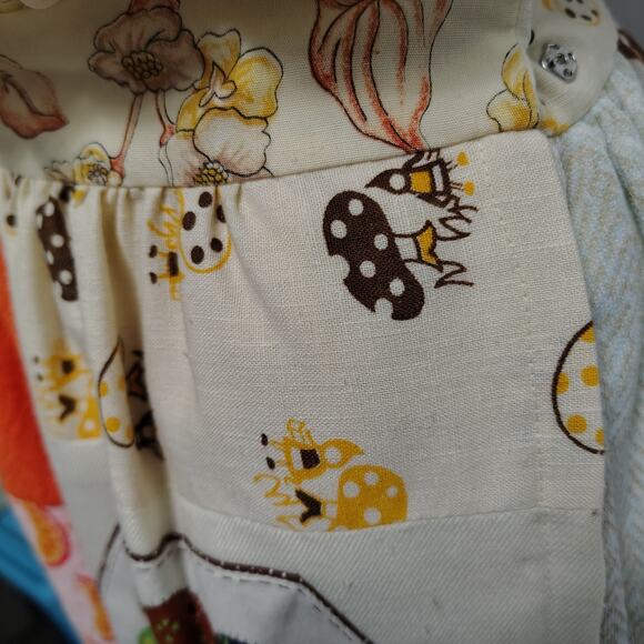 Vintage 60s Hippie Handmade Patchwork Boho Maxi Skirt Prairie Lined 13 In Waist - Picture 12 of 13